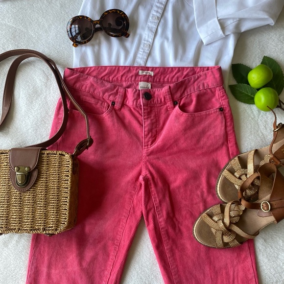 J Crew Women’s Size 26 Pink Toothpick Vintage Corduroy Pants - Picture 1 of 10